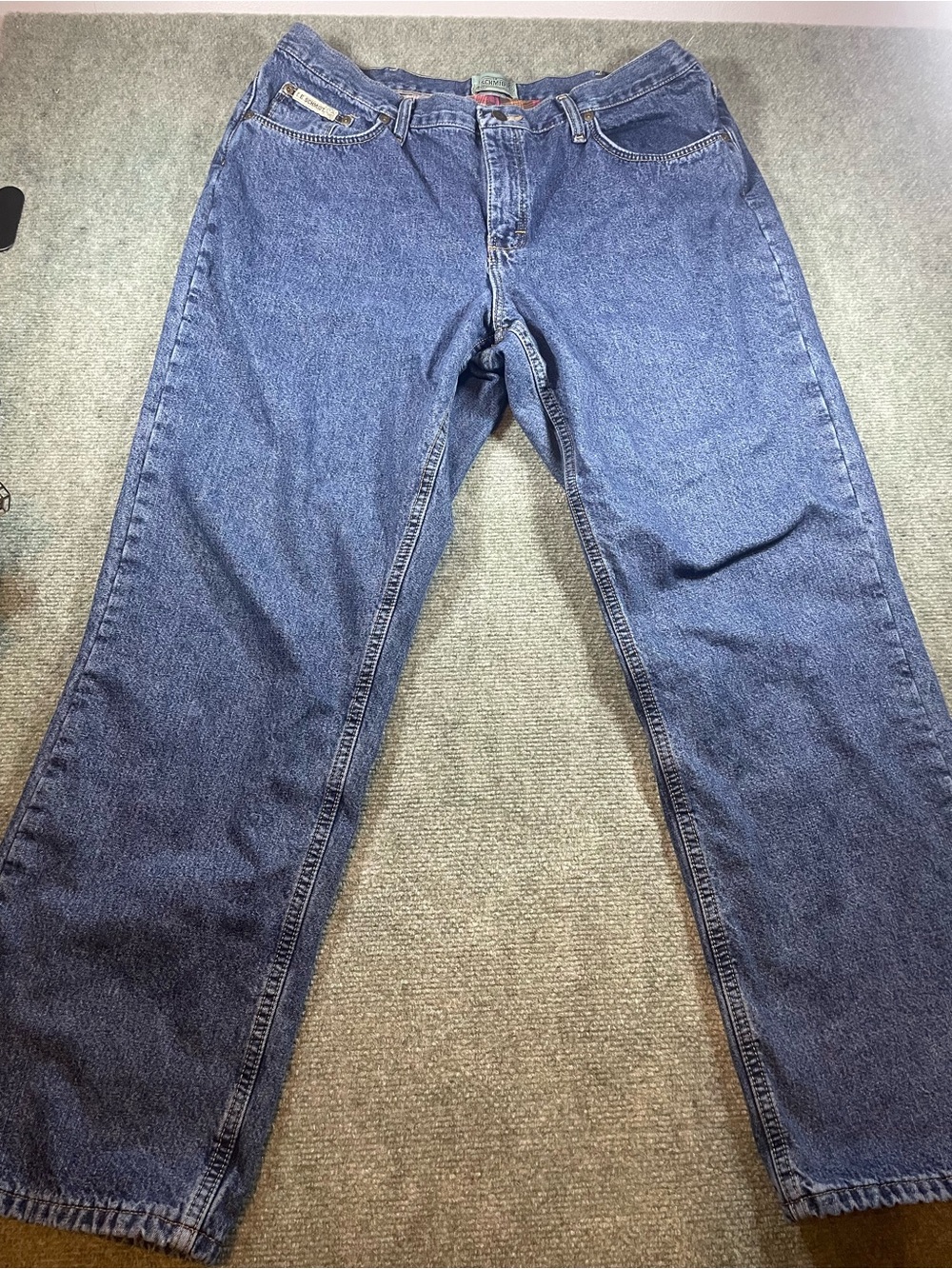 Classic Straight Leg Flannel Lined Women's‎ Jeans in Denim Blue